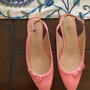 Talbots pink leather sling back flats.  Worn twice.  Great condition
